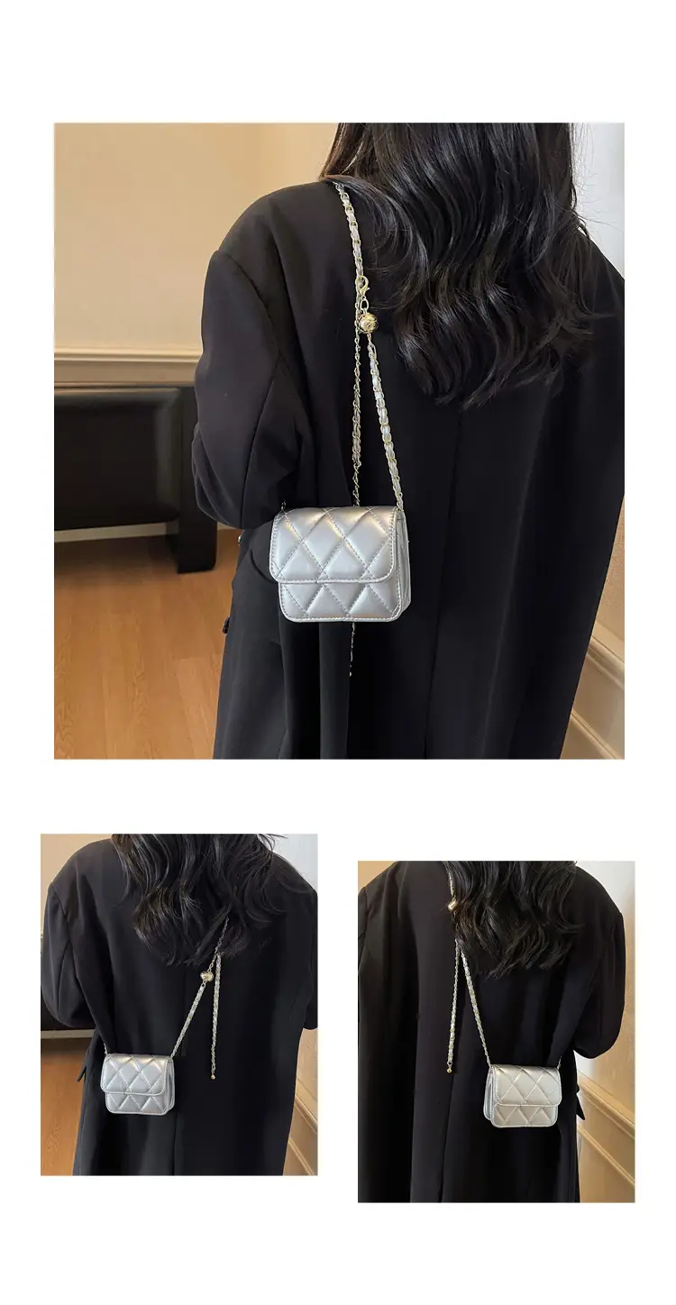Silver Rhombus Chain Shoulder Bag for Women — feature 10