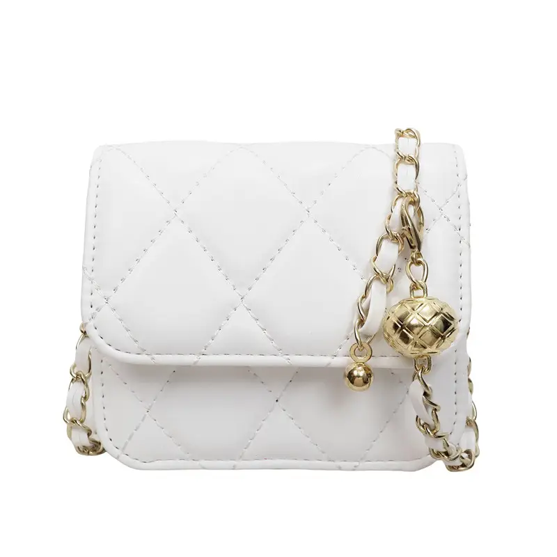 Silver Rhombus Chain Shoulder Bag for Women - Image 2