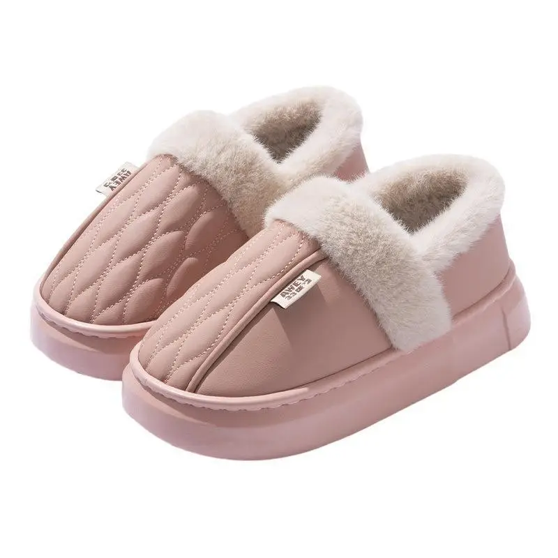 Waterproof Cotton Slippers for Men in Winter 2025 New Indoor Home Non-Slip Thick Sole Fleece-Lined Warm Couple Bag Heel Cotton Slippers - Image 11