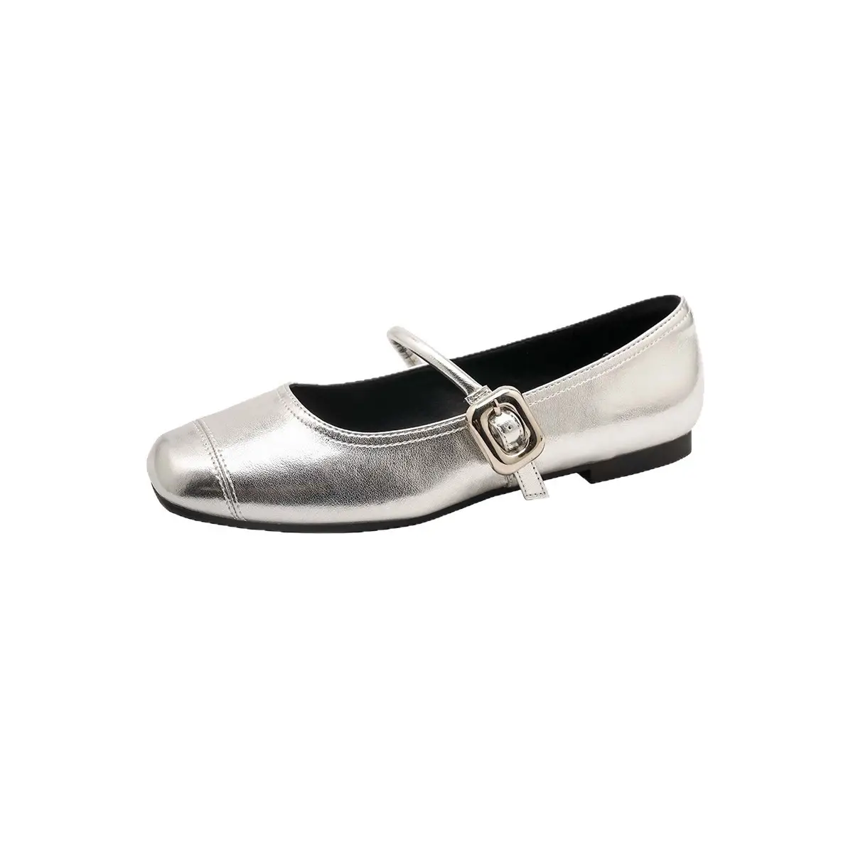 Women Silver Flat Shoes Mary Jane Summer 2025 - Image 7