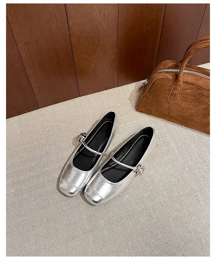 Women Silver Flat Shoes Mary Jane Summer 2025 — feature 4