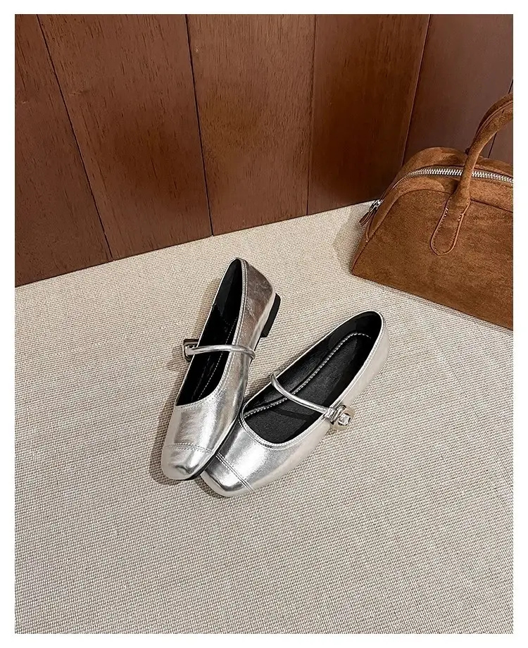 Women Silver Flat Shoes Mary Jane Summer 2025 — feature 5