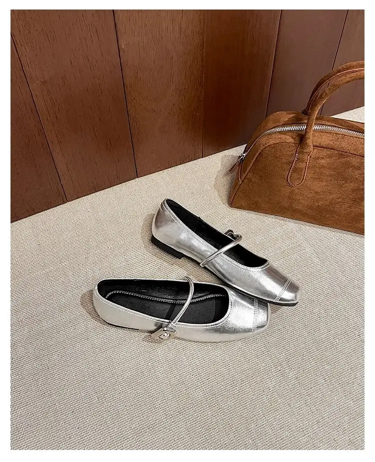 Women Silver Flat Shoes Mary Jane Summer 2025 — feature 6