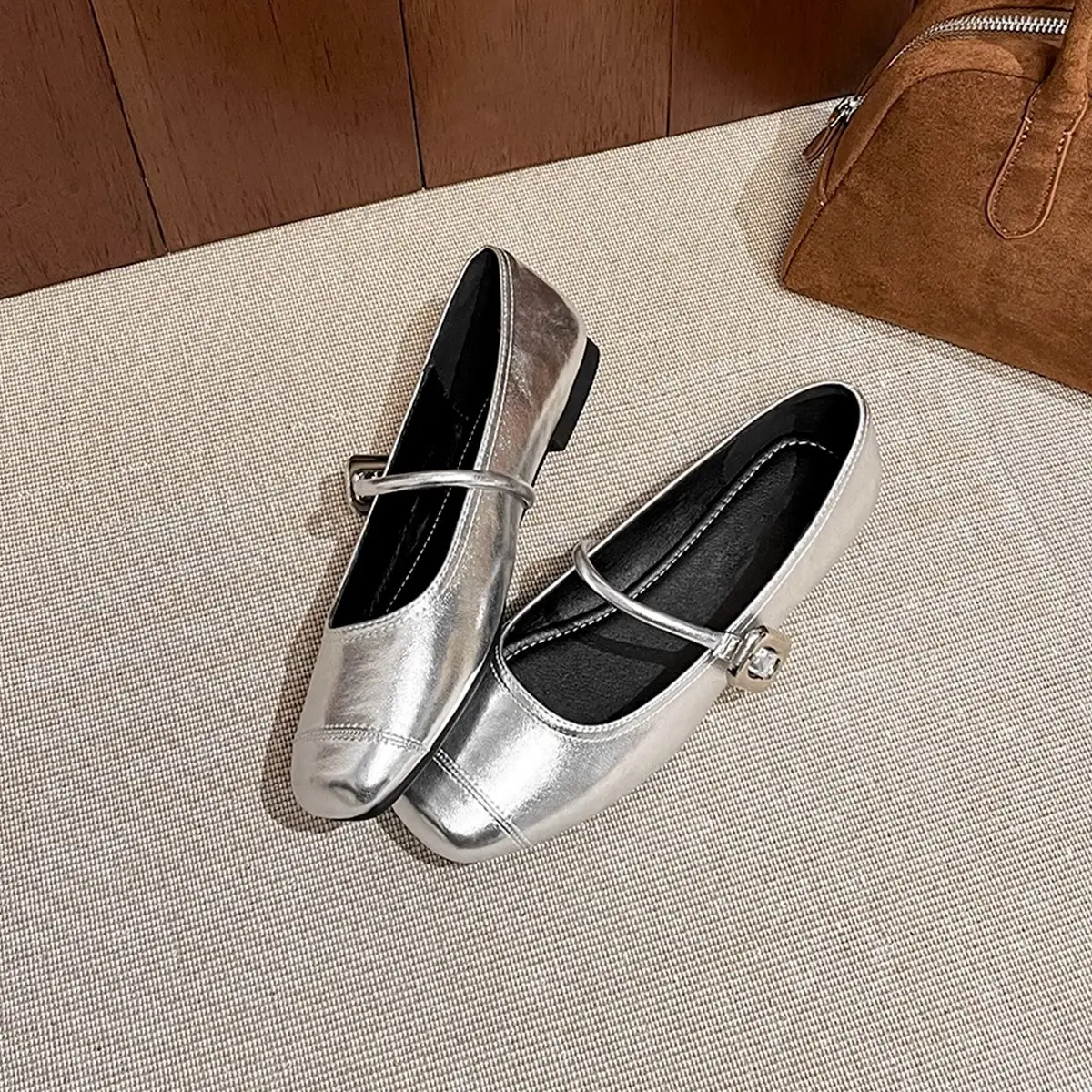 Women Silver Flat Shoes Mary Jane Summer 2025 — feature 7