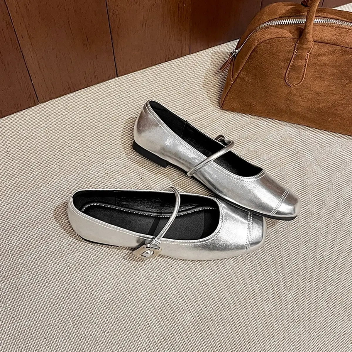 Women Silver Flat Shoes Mary Jane Summer 2025 — feature 9