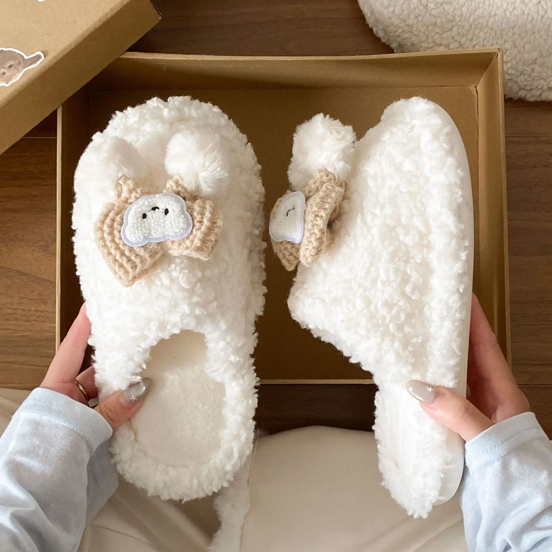 Women Winter Plush Slipper Bear Design Non-Slip - Image 5