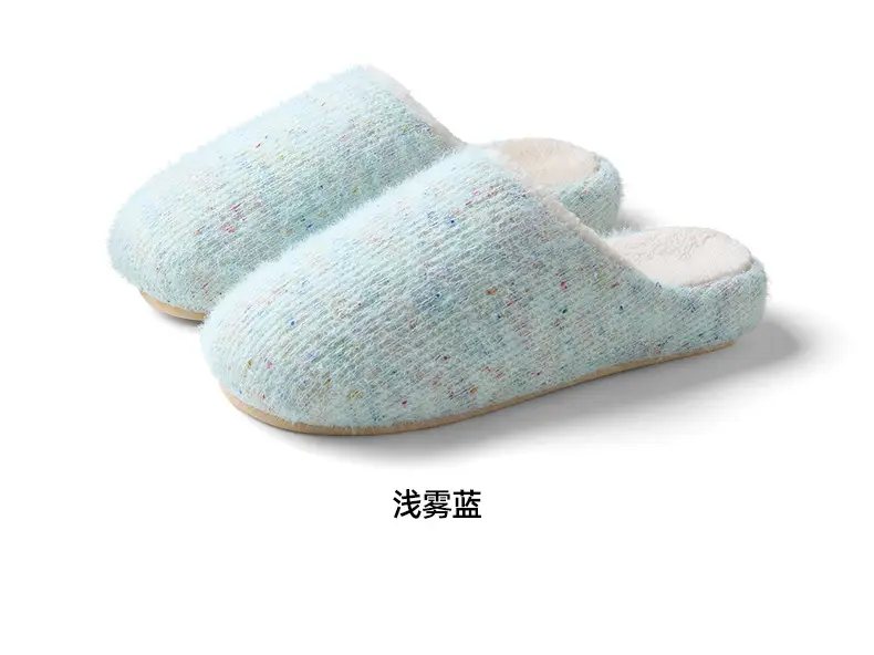 Qidan Shoe Factory Cotton Slippers Women's Autumn and Winter Home Indoor Warm Silent Anti-Slip Couple Furry Slippers Women's Winter — feature 12