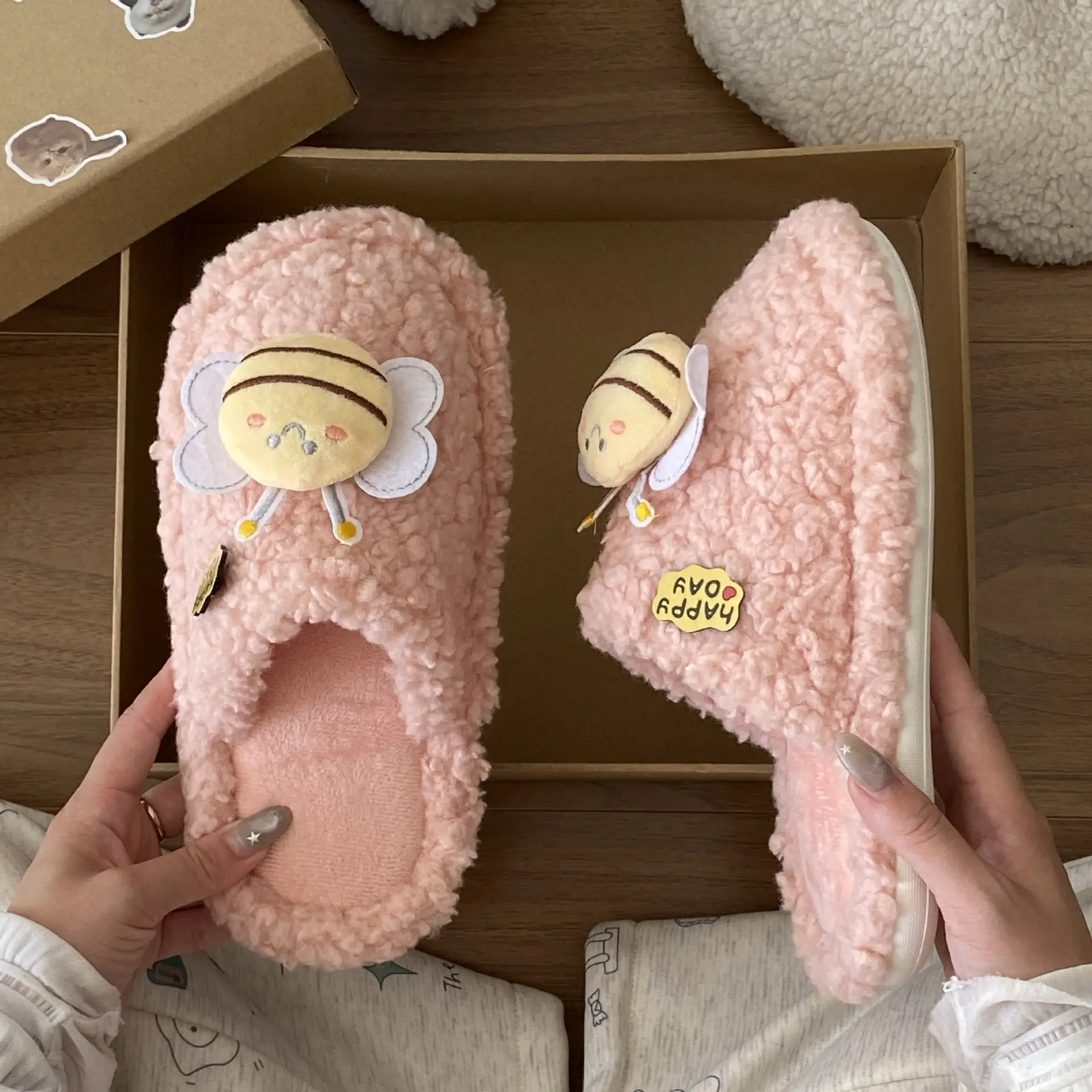 Winter Stuffed Cotton Shoes for Girls Anti-Slip Indoor Slippers — feature 10