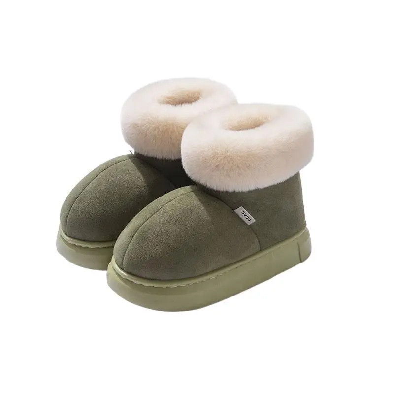 Women's Winter Plush Warm Cotton Slippers with Large Fur Cuffs, Non-Slip, Suitable for Outdoor and Indoor Use, Featuring a Soft Stepping Feel, Snow Boots, and Cotton Slippers - Image 7
