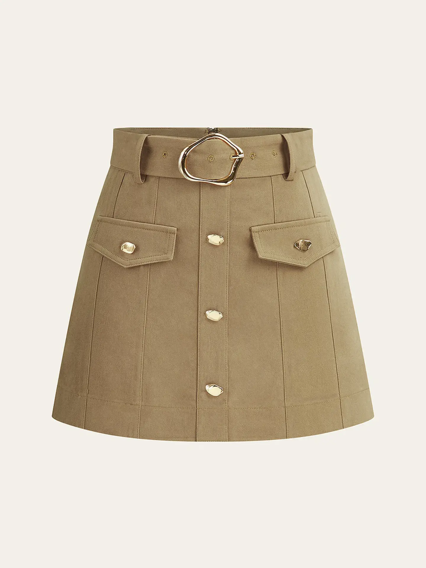 European American Fashion Belt Waist Slimming Short Skirt — feature 11