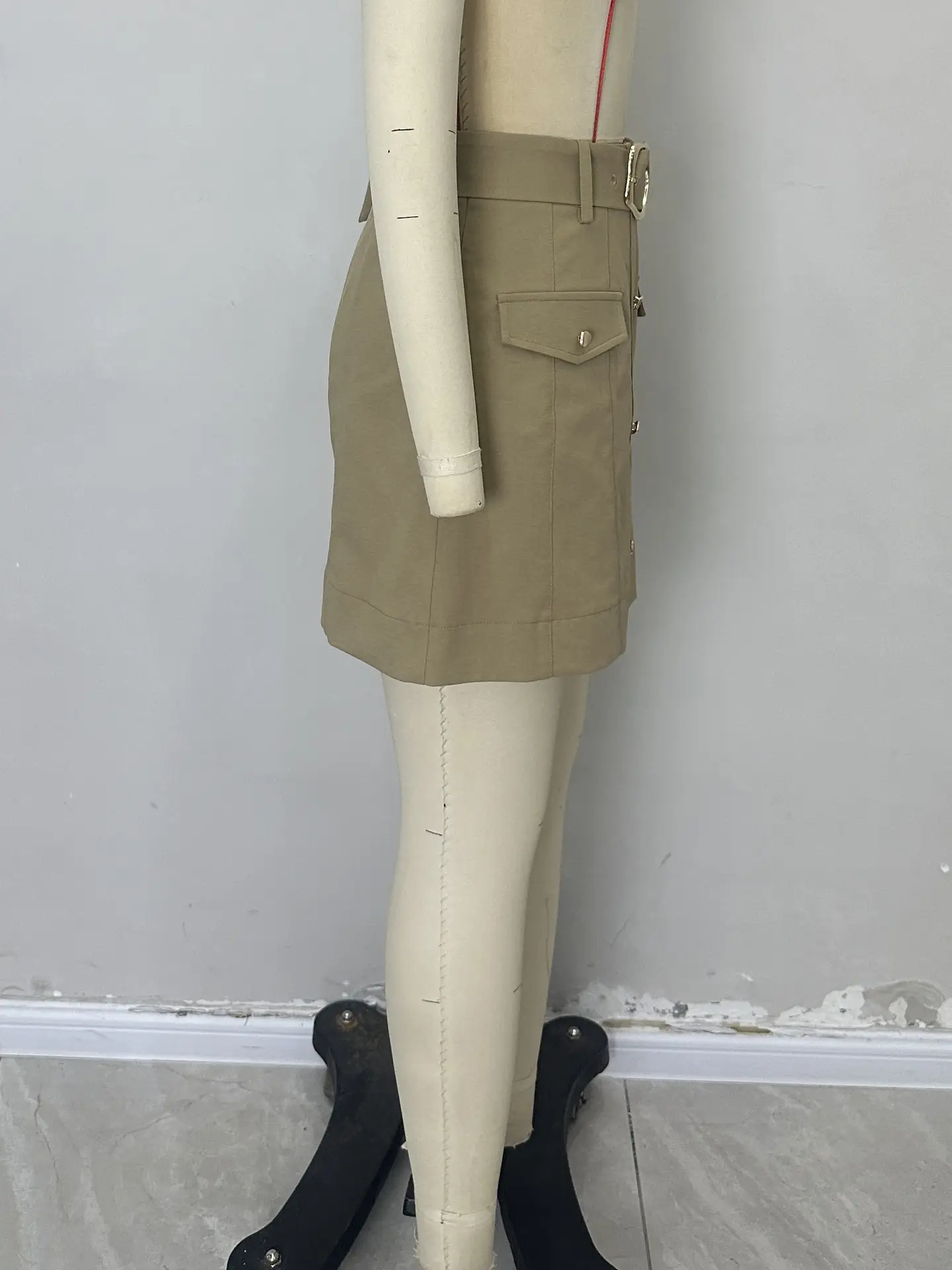 European American Fashion Belt Waist Slimming Short Skirt — feature 6