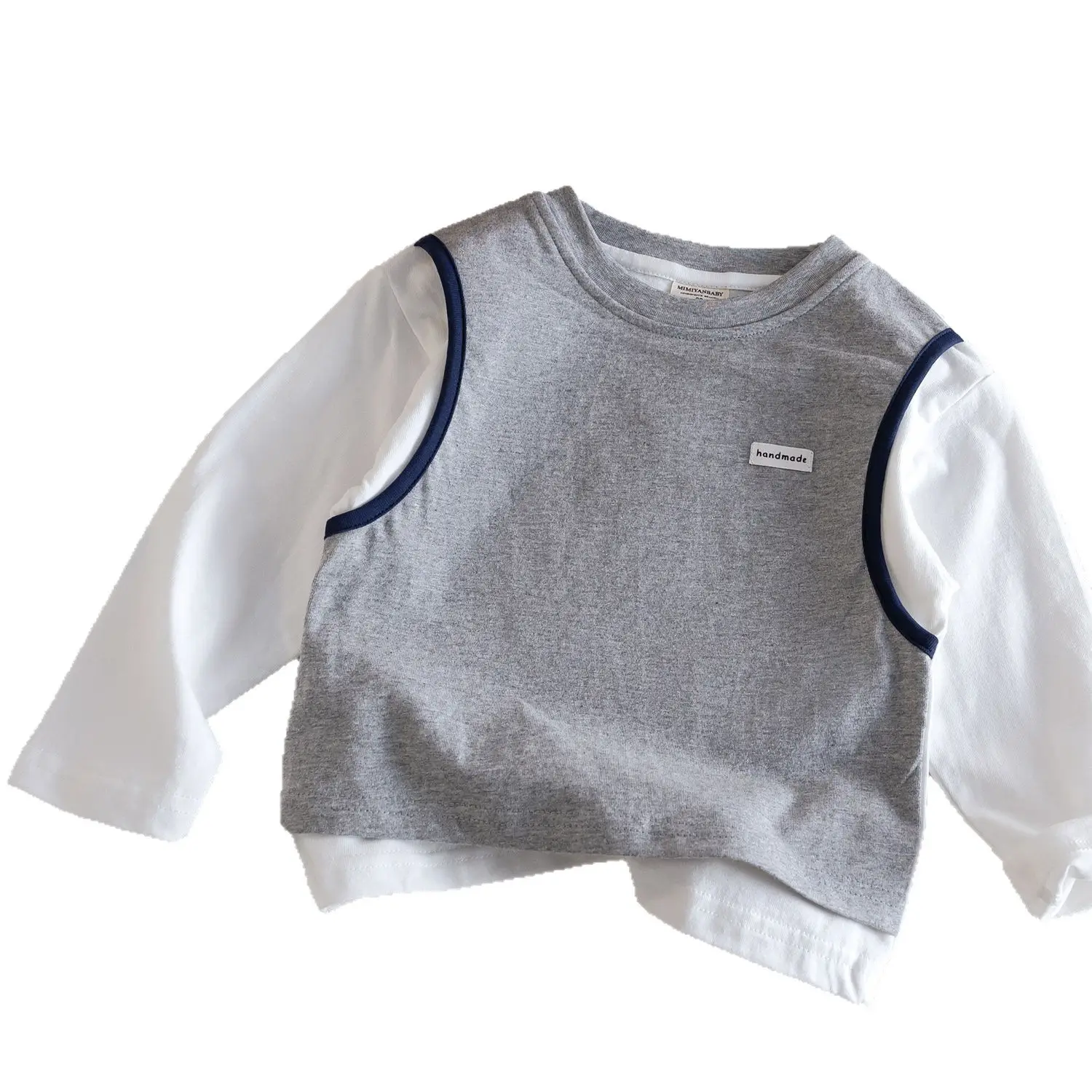 Kids Grey White Long Sleeve T-Shirt 2025 - Image 5