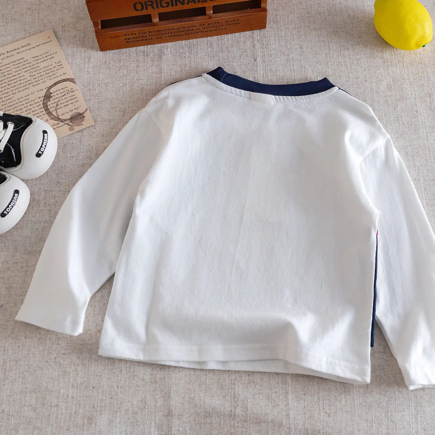 Kids Grey White Long Sleeve T-Shirt 2025 — feature 6