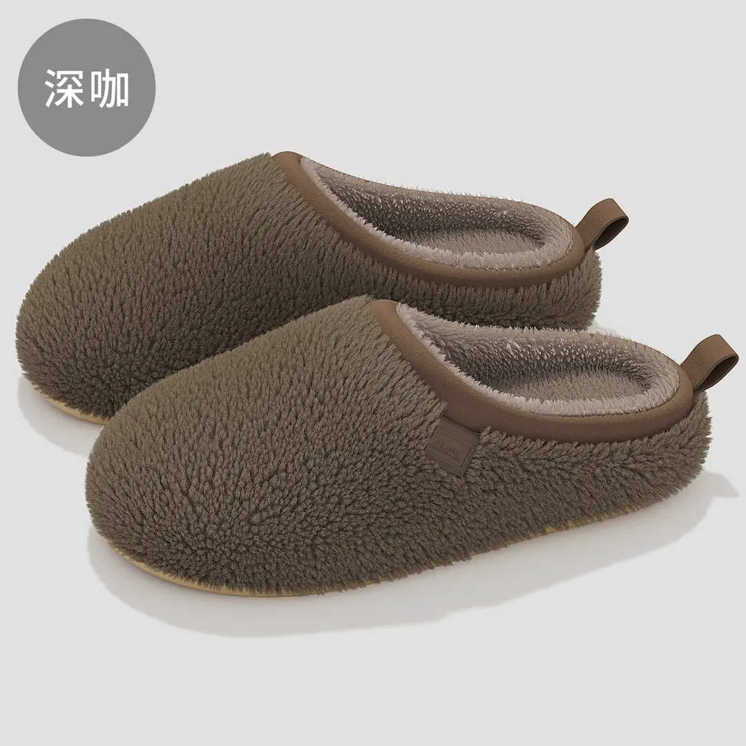Casual Home Cotton Slippers for Winter Couples Indoor Plush High-End Polar Fleece Indoor Non-Slip Can Be Worn Outside