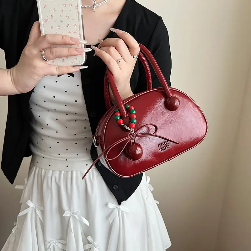 Red Embellished Women's Wedding Crossbody Bag - Image 3
