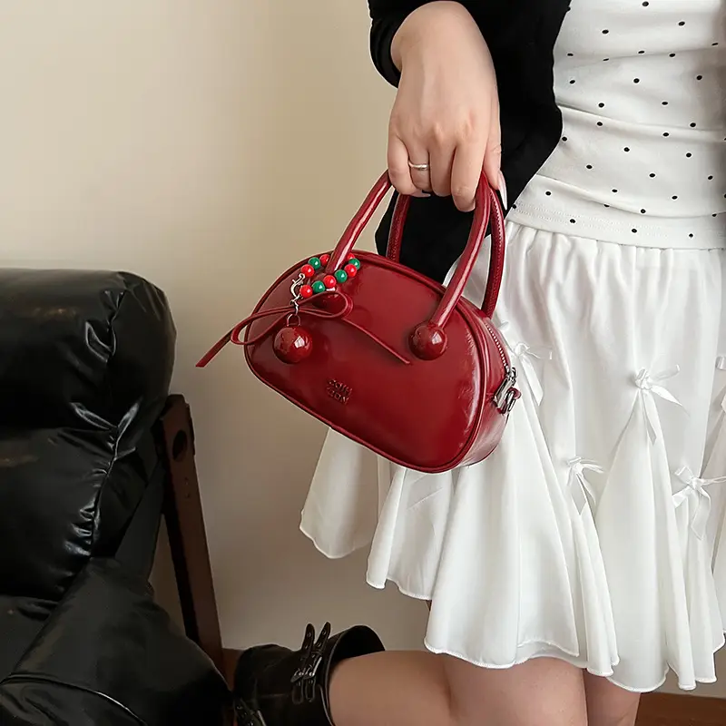 Red Embellished Women's Wedding Crossbody Bag - Image 5