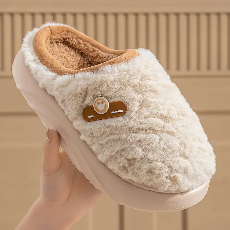 Winter Cotton Slippers Women Green Cute Warm Indoor - Image 17