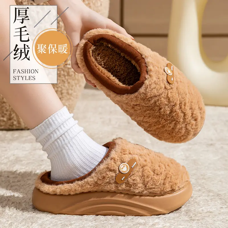 Winter Cotton Slippers Women Green Cute Warm Indoor - Image 18