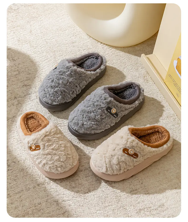 Winter Cotton Slippers Women Green Cute Warm Indoor — feature 18