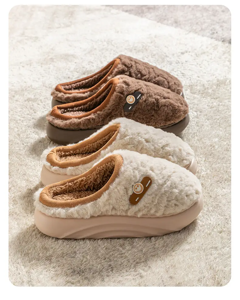 Winter Cotton Slippers Women Green Cute Warm Indoor — feature 21