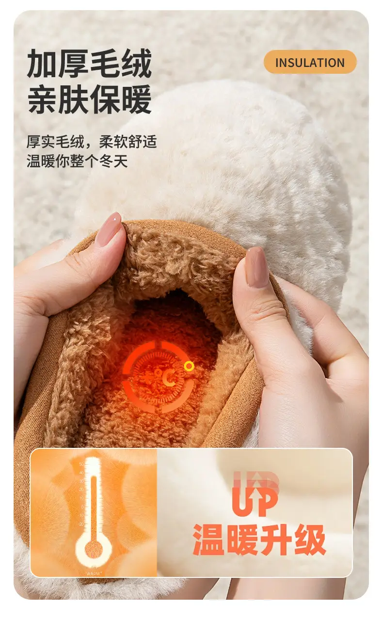 Winter Cotton Slippers Women Green Cute Warm Indoor — feature 5