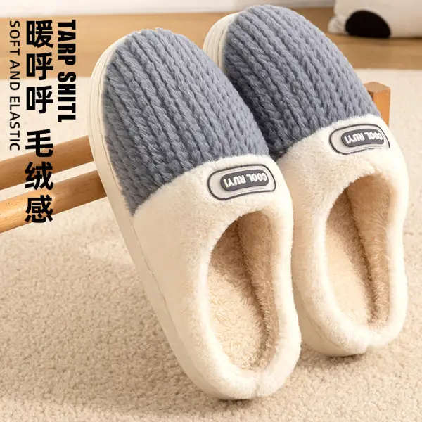 Winter Cotton Slippers Women Green Cute Warm Indoor - Image 13