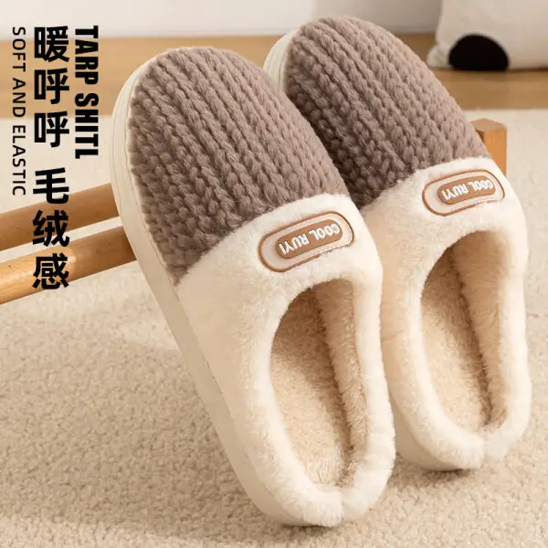 Winter Cotton Slippers Women Green Cute Warm Indoor - Image 14