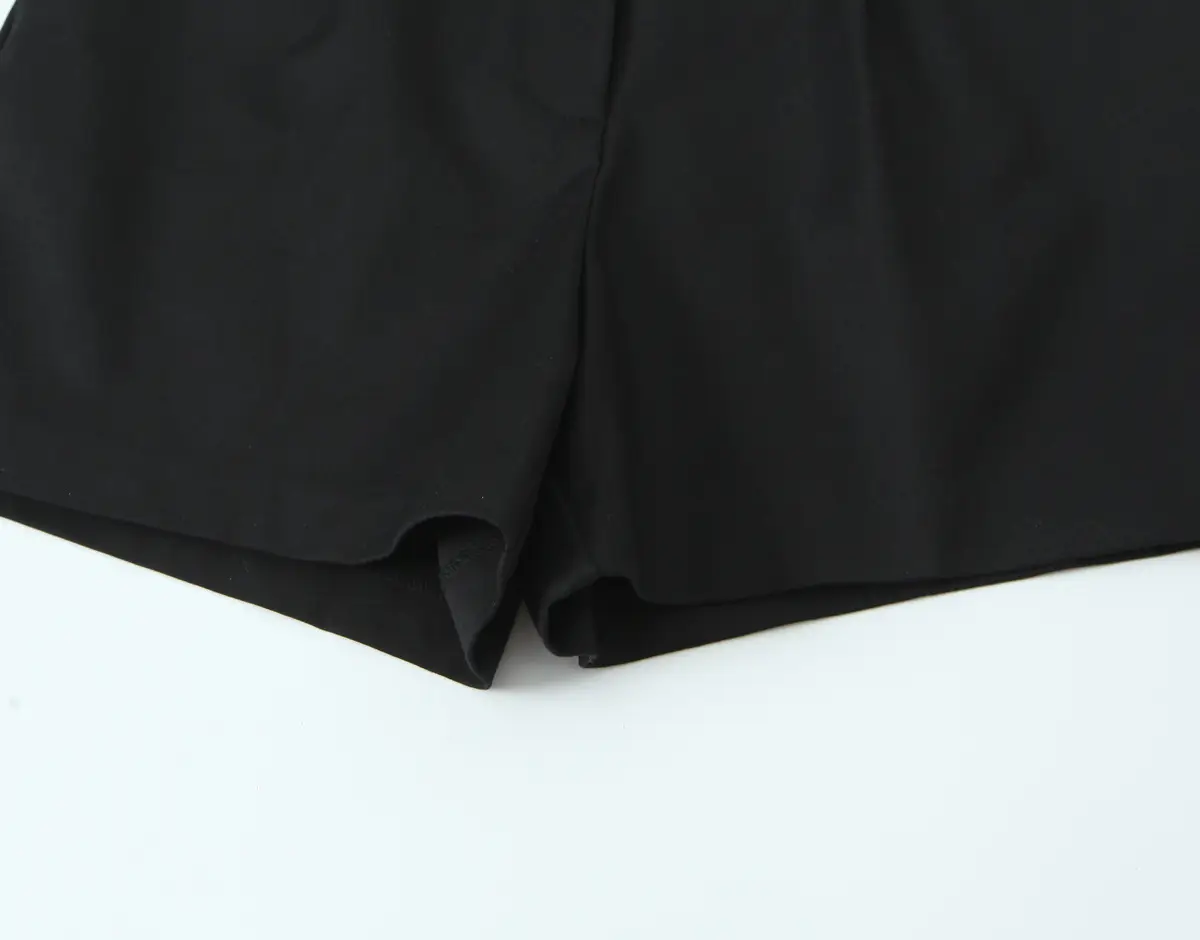 Cross-Border Belted Pleated Shorts Solid Color — feature 14