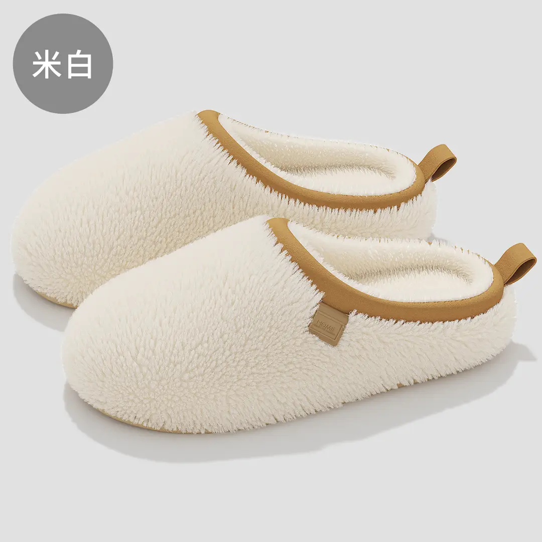 Casual Home Cotton Slippers for Winter Couples Indoor Plush High-End Polar Fleece Indoor Non-Slip Can Be Worn Outside - Image 2