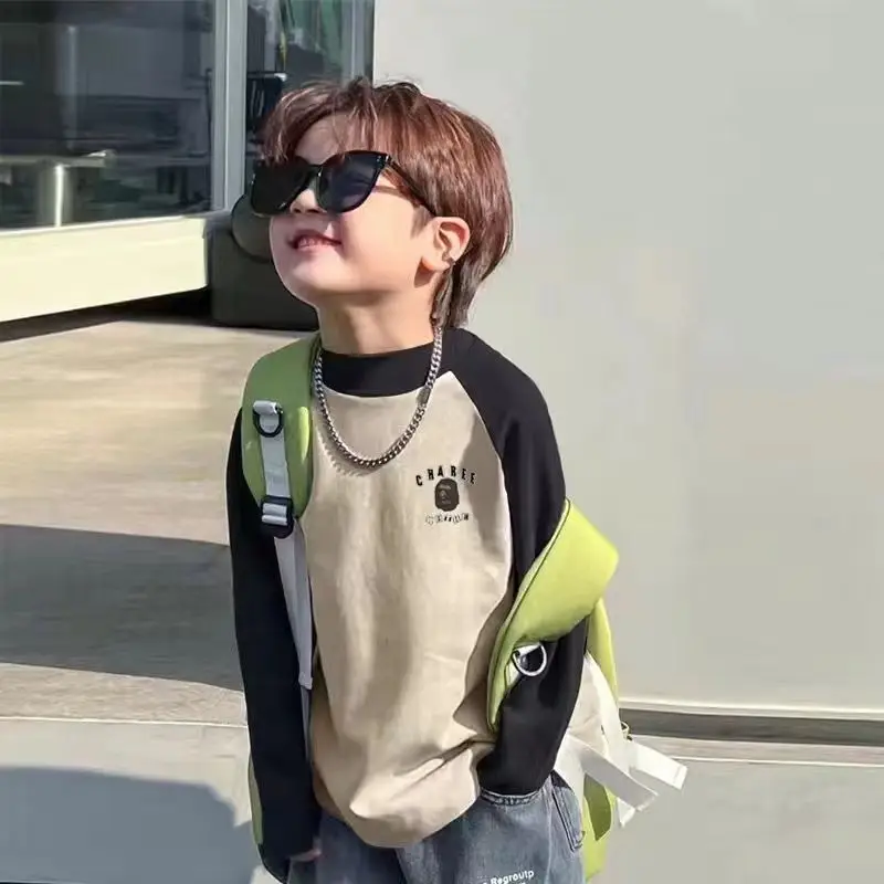 Boys Thermal Top Long Sleeve Color Block Winter Top