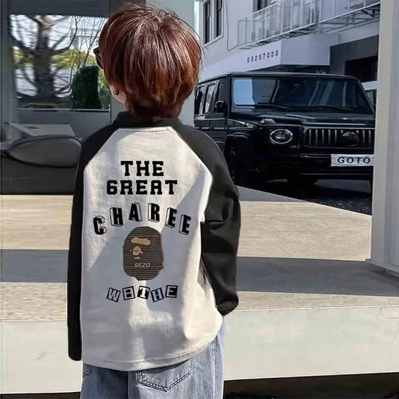 Boys Thermal Top Long Sleeve Color Block Winter Top