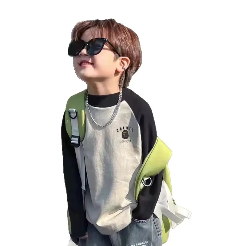Boys Thermal Top Long Sleeve Color Block Winter Top