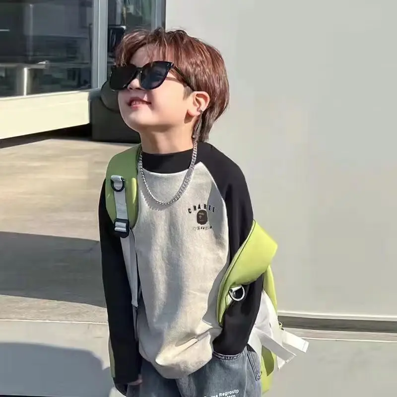 Boys Thermal Top Long Sleeve Color Block Winter Top — feature 11
