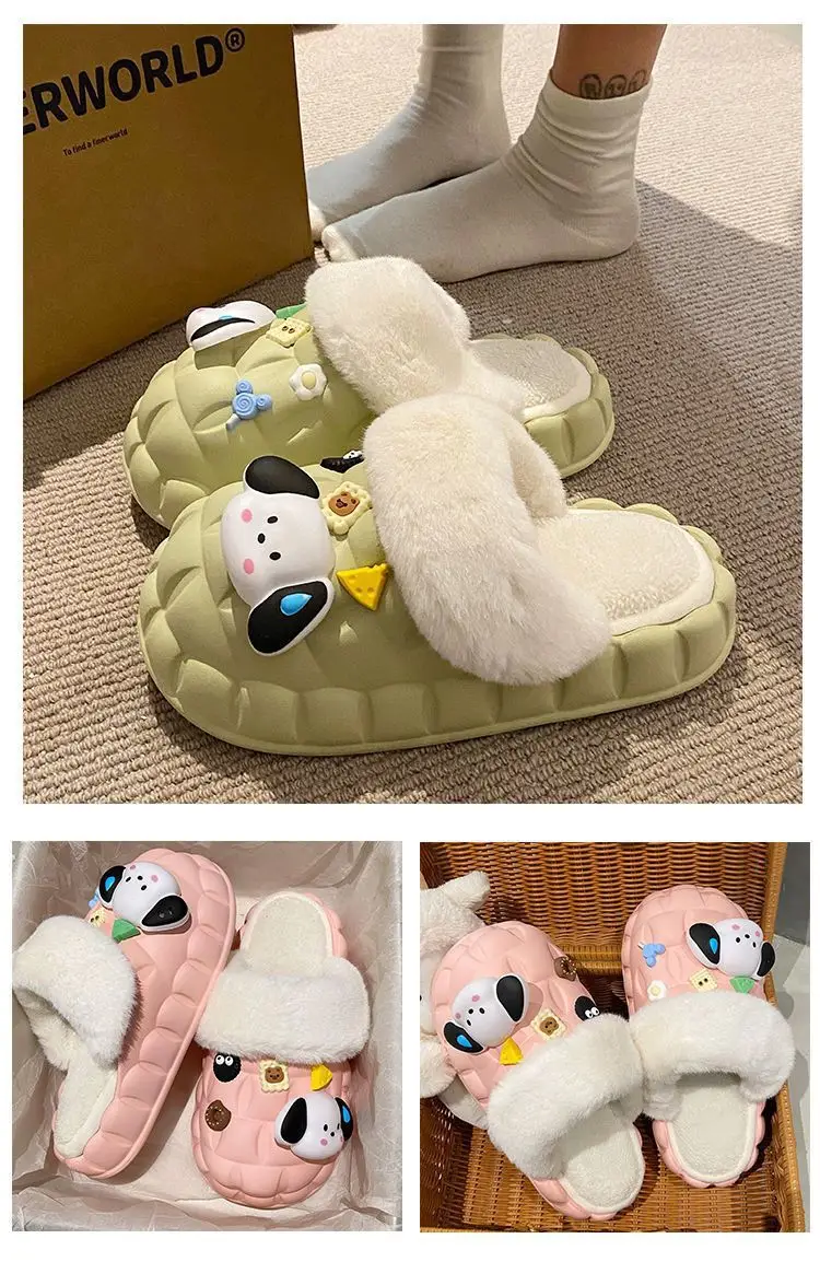 Waterproof Cotton Slippers for Women's Outer Wear in Winter, Non-Slip Removable Fur Shoes, Home Indoor Warm Fleece-Lined Slippers 2025 — feature 11