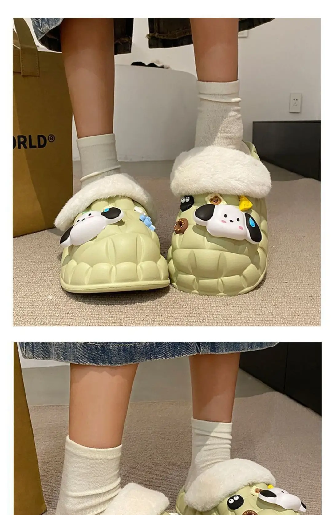 Waterproof Cotton Slippers for Women's Outer Wear in Winter, Non-Slip Removable Fur Shoes, Home Indoor Warm Fleece-Lined Slippers 2025 — feature 12
