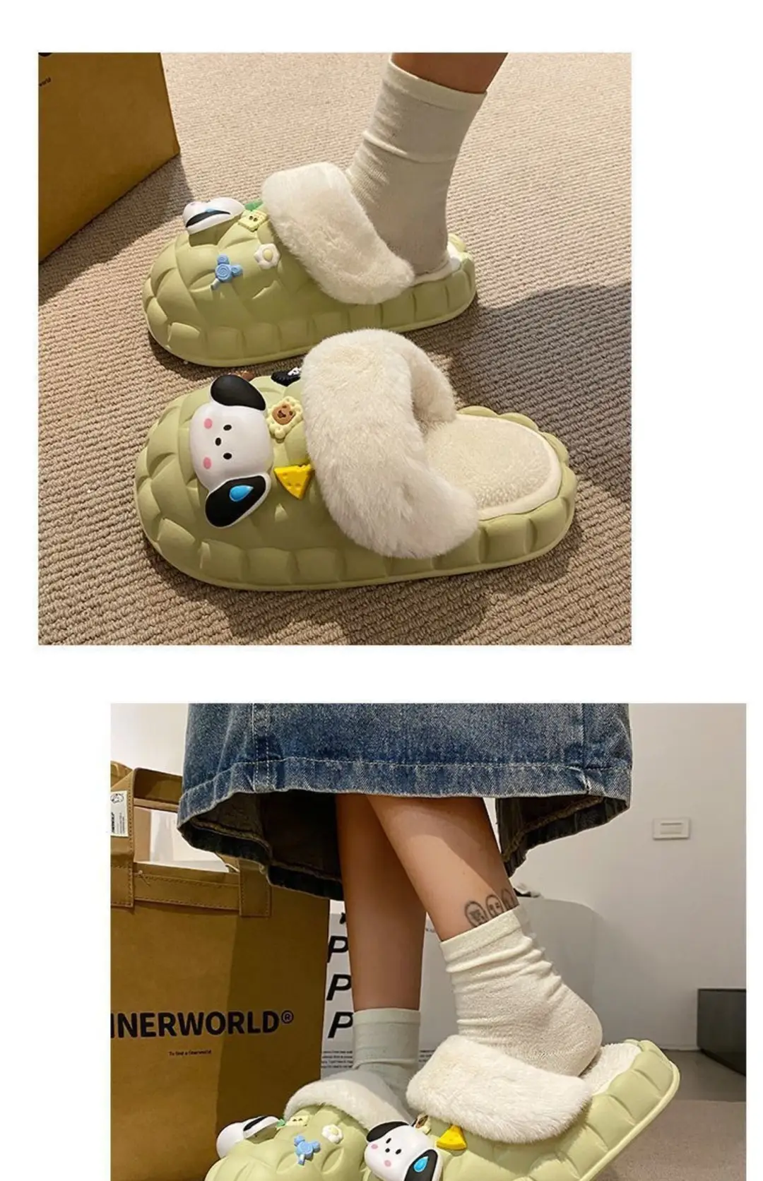 Waterproof Cotton Slippers for Women's Outer Wear in Winter, Non-Slip Removable Fur Shoes, Home Indoor Warm Fleece-Lined Slippers 2025 — feature 14