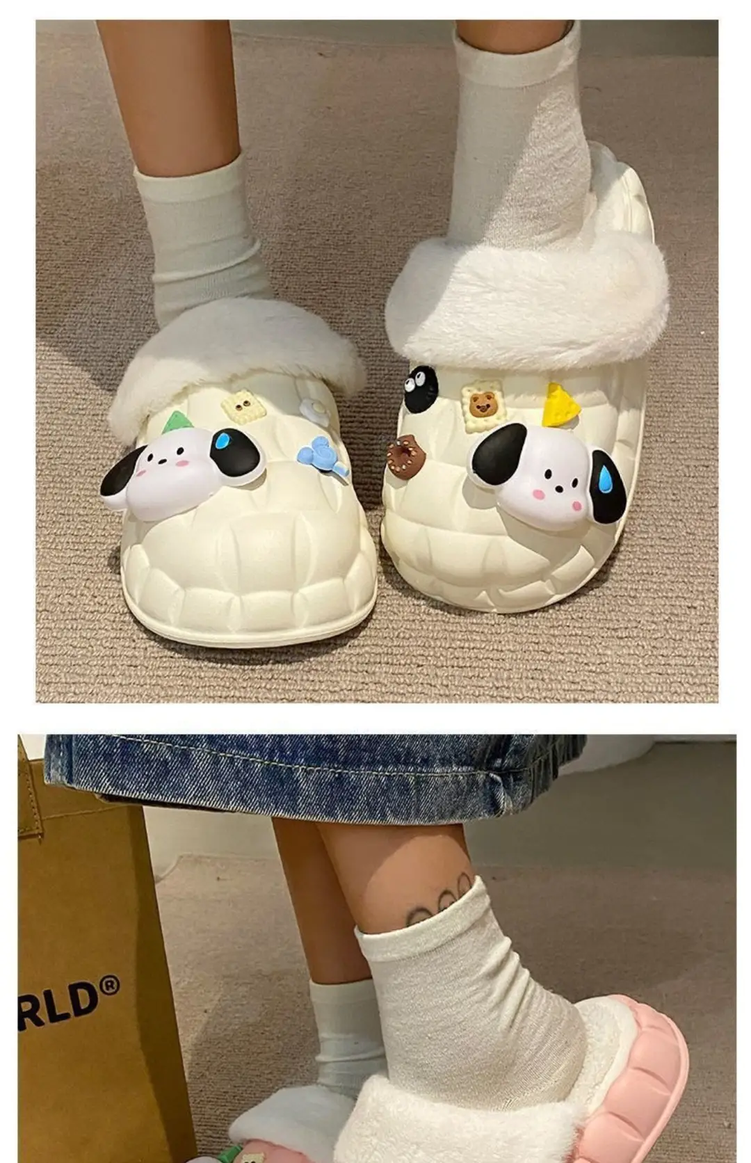 Waterproof Cotton Slippers for Women's Outer Wear in Winter, Non-Slip Removable Fur Shoes, Home Indoor Warm Fleece-Lined Slippers 2025 — feature 5