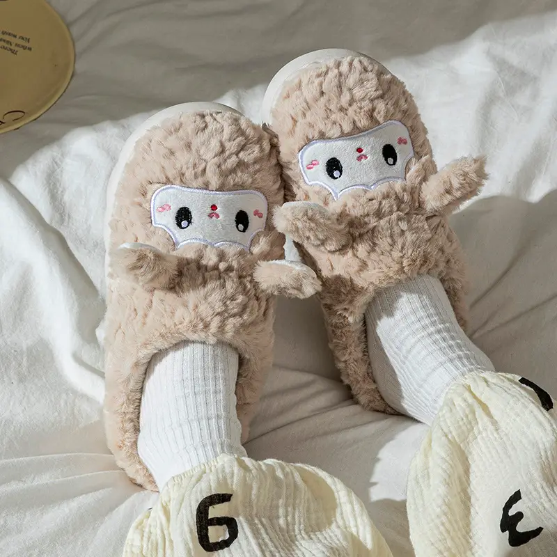 Cute Animal Cotton Slippers for Women, New Winter Cotton Slippers for Home Use, Indoor Non-Slip Warm Confinement Shoes, Cotton Slippers - Image 8