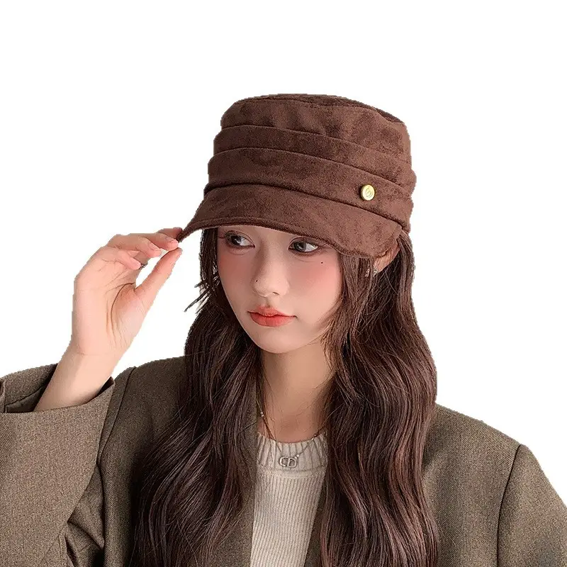 Gold Label Suede Flat Cap Women Autumn Winter New Elegant Retro - Image 20