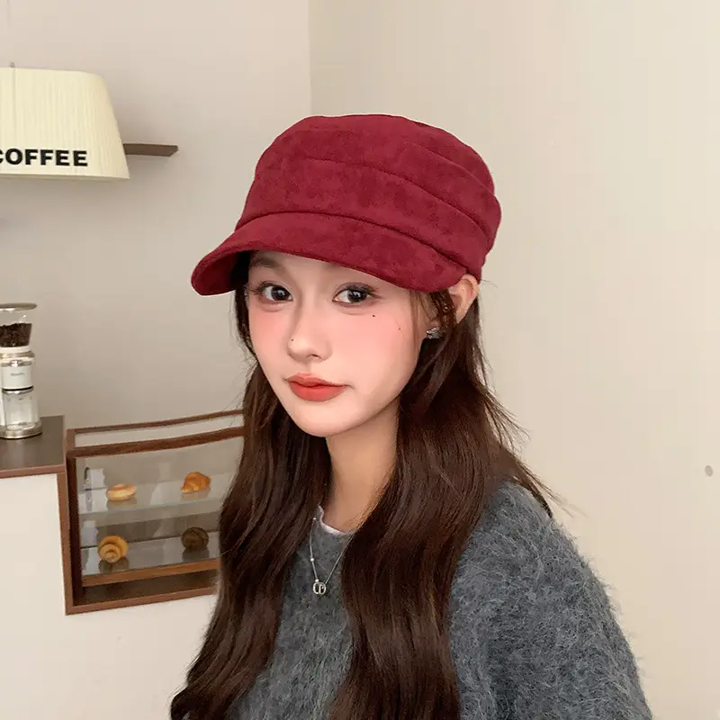 Gold Label Suede Flat Cap Women Autumn Winter New Elegant Retro — feature 10
