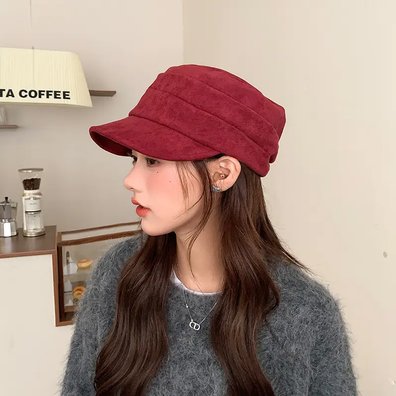 Gold Label Suede Flat Cap Women Autumn Winter New Elegant Retro — feature 11