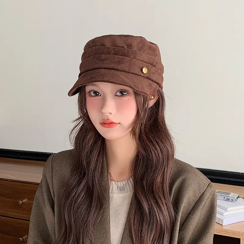 Gold Label Suede Flat Cap Women Autumn Winter New Elegant Retro — feature 12