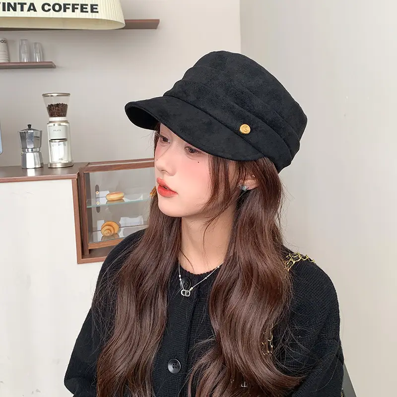 Gold Label Suede Flat Cap Women Autumn Winter New Elegant Retro — feature 18