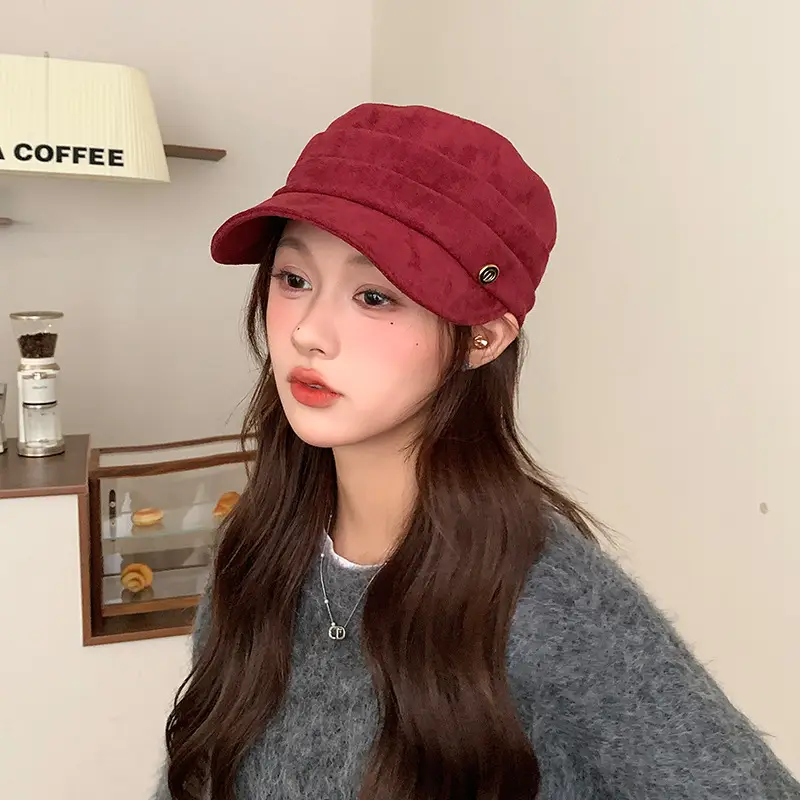 Gold Label Suede Flat Cap Women Autumn Winter New Elegant Retro — feature 19