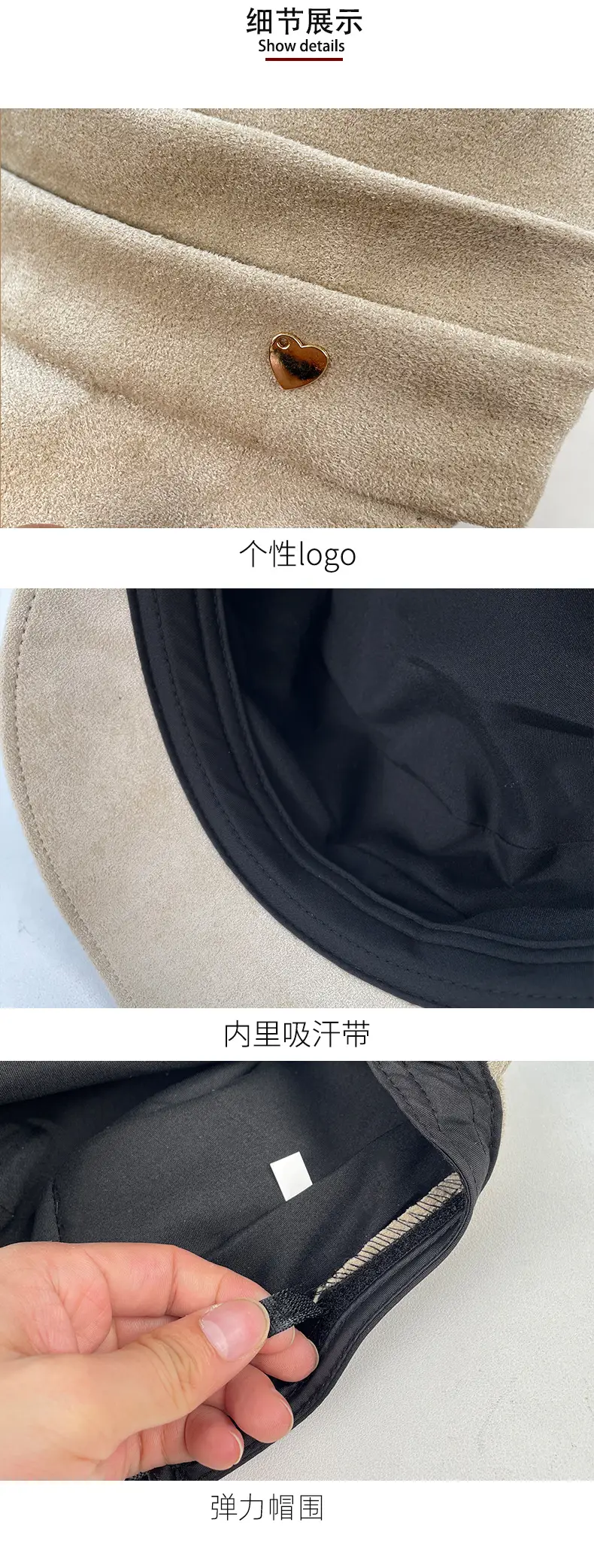 Gold Label Suede Flat Cap Women Autumn Winter New Elegant Retro — feature 4