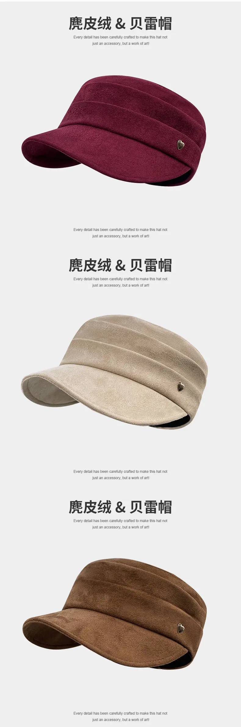 Gold Label Suede Flat Cap Women Autumn Winter New Elegant Retro — feature 6