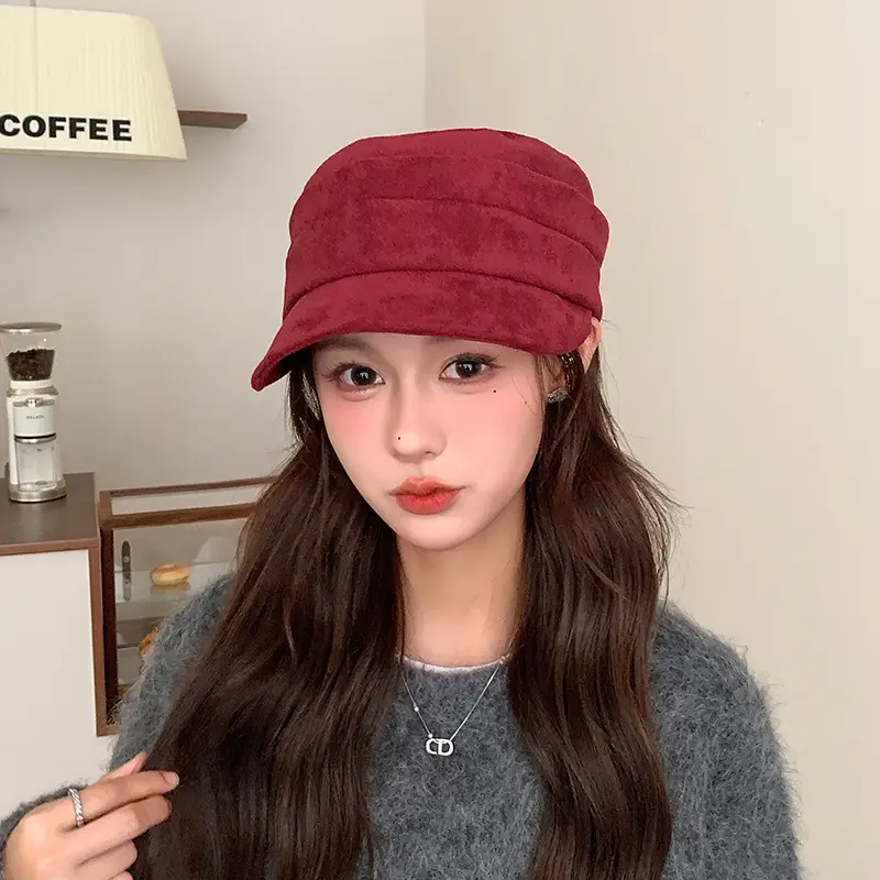 Gold Label Suede Flat Cap Women Autumn Winter New Elegant Retro — feature 7