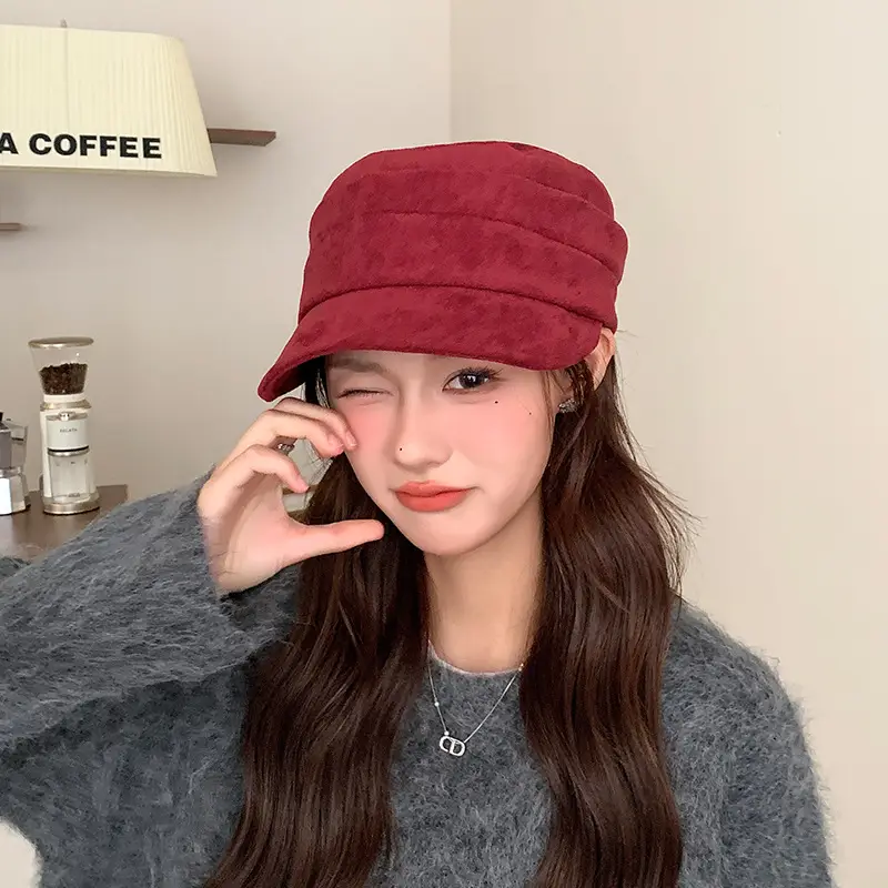 Gold Label Suede Flat Cap Women Autumn Winter New Elegant Retro — feature 8
