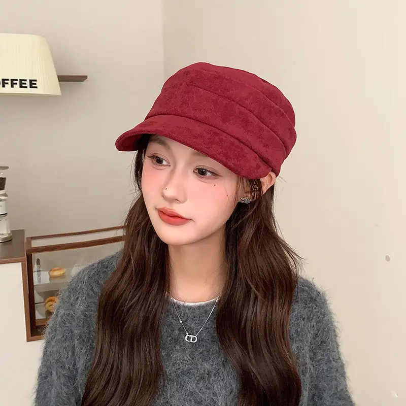 Gold Label Suede Flat Cap Women Autumn Winter New Elegant Retro — feature 9