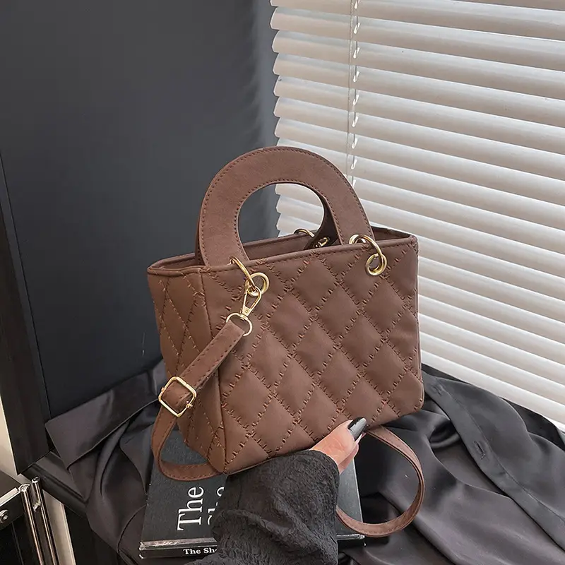 Brown Textured Shoulder Crossbody Bag for Women 2025 - Image 4